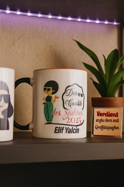 Personalisierte Tasse „Der Coolste des Jahres 2025“ – Geschenk mit Namen