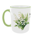 Personalisierte Tasse mit Mai Geburtsblume Weißdorn, individuell mit Namen bedruckt