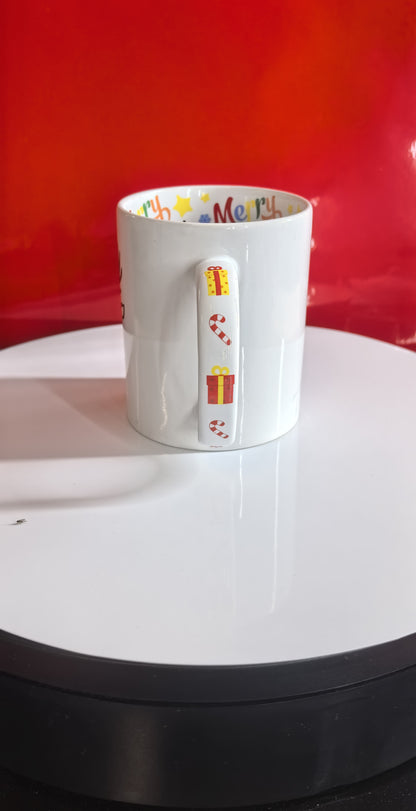 Personalisierte Weihnachtstasse mit Rentier – Geschenkidee mit Namen – „Wunschname“ – Innenmotiv Merry Christmas – Winter Mug (Kopie)