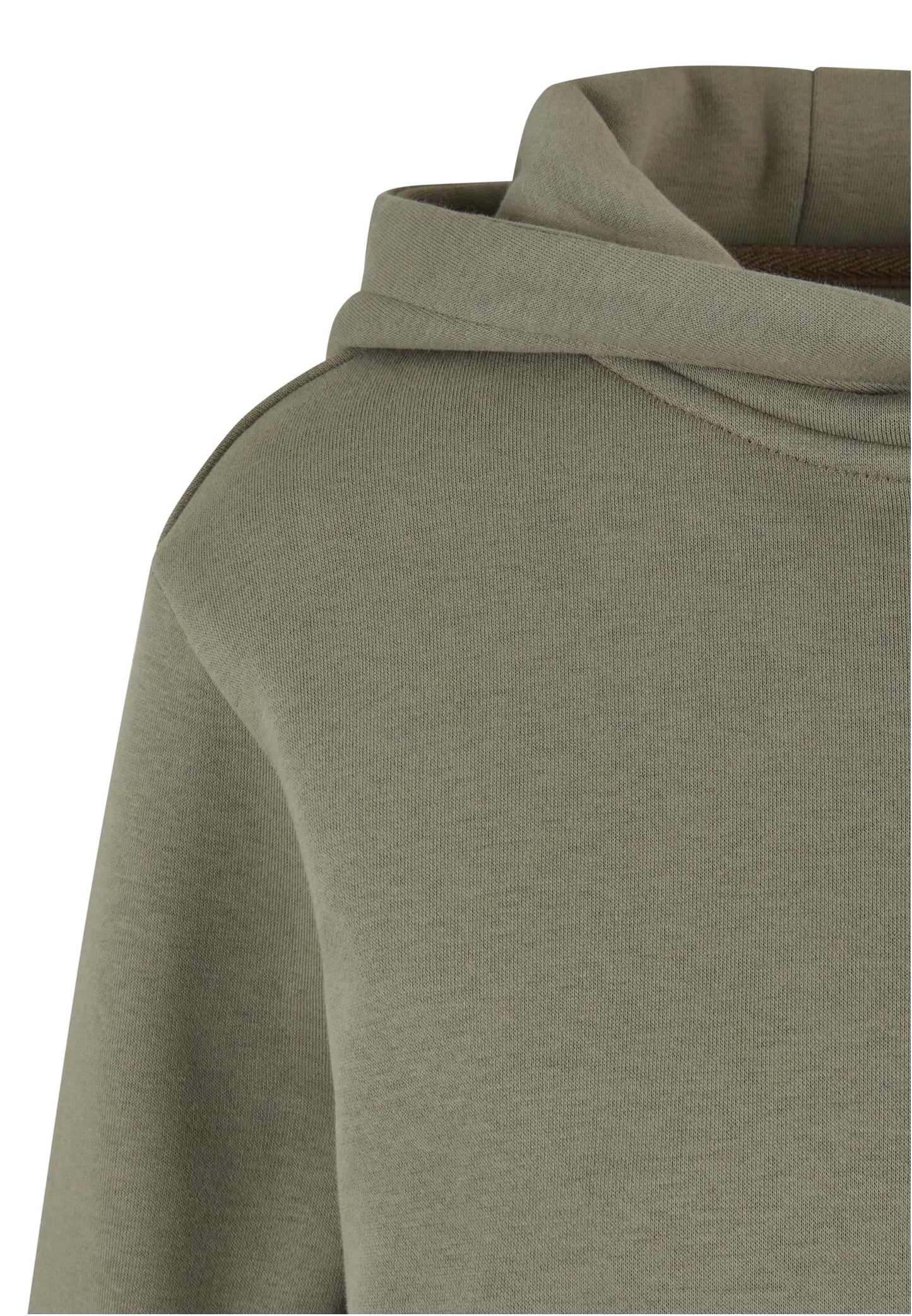 Der Ladies Fluffy Hoody in trendigem Pale Olive setzt ein modisches Statement und passt perfekt zu neutralen oder dunklen Farbtönen.