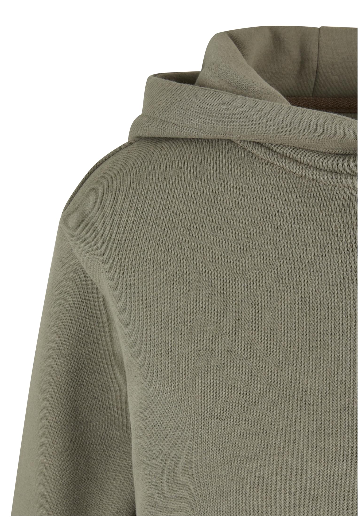Der Ladies Fluffy Hoody in trendigem Pale Olive setzt ein modisches Statement und passt perfekt zu neutralen oder dunklen Farbtönen.