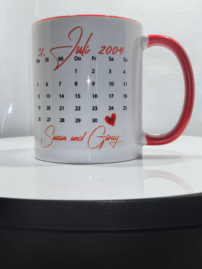 „Valentinstags-Tasse mit Musikplayer-Design in Rot“
