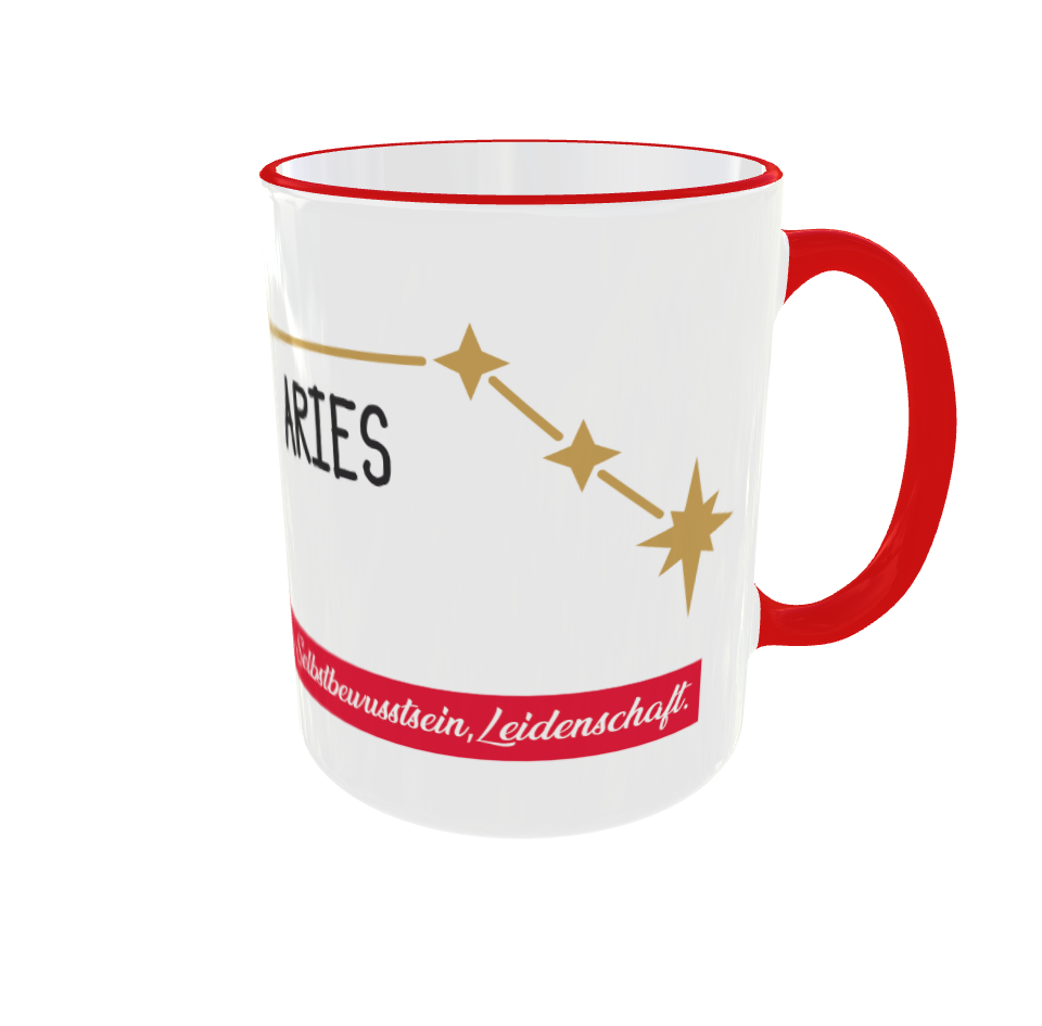 Rückseite: Das offizielle Sternbild „ARIES“ in elegantem Gold-Design