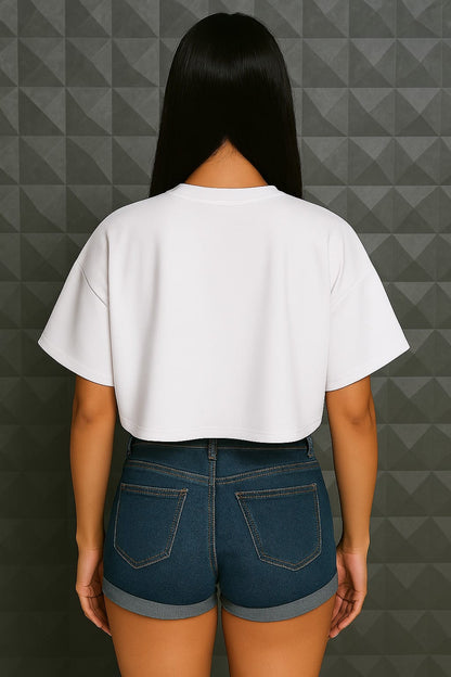 Cropella Crop-Shirt für Damen – Modern, Mutig & Bequem – Fledermausärmel aus 100 % Baumwolle