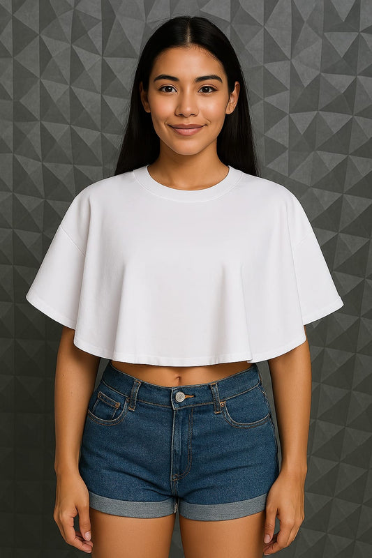 Cropella Crop-Shirt für Damen – Modern, Mutig & Bequem – Fledermausärmel aus 100 % Baumwolle