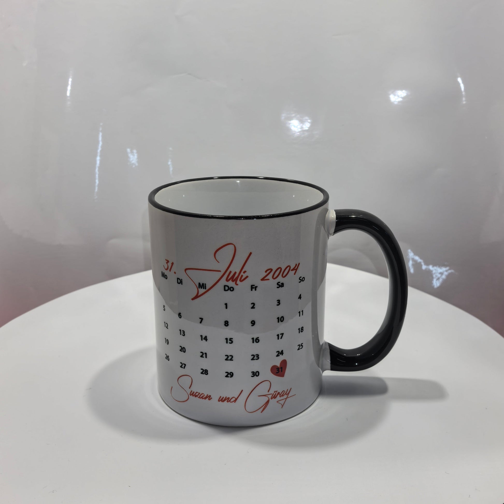 Romantische Tasse mit QR-Code – Schwarz