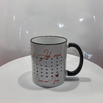 Romantische Tasse mit QR-Code – Schwarz