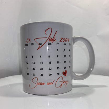 „Geschenk-Tasse für Paare – Weiß mit Innendruck Herzmotiv“