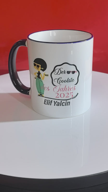 Personalisierte Tasse „Der Coolste des Jahres 2025“ – Geschenk mit Namen