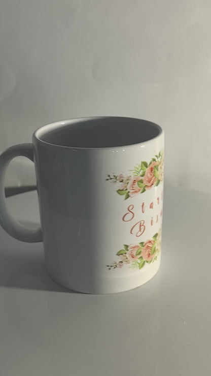 Bismillah Tasse mit Rosen – Islamisches Geschenk mit floraler Eleganz -"Keramiktasse 'Start with Bismillah'– Muslimisches Design mit Blumen"