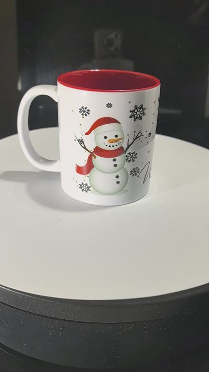 "Schneemann Tasse" - "Weihnachtstasse Schneemann"- "Tasse Frohe Weihnachten".